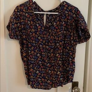 Madewell floral v-neck blouse (S)